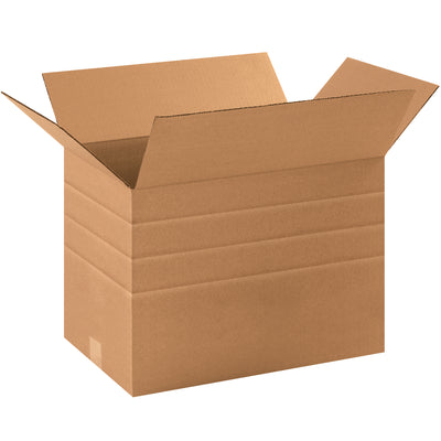 Eliminate box sizers and inventory bloat with these pre-scored multi-depth corrugated cartons. Fold down to multiple heights for perfect-fit packaging that cuts parcel fees and reduces your overall cardboard spend. Strong ECT-32 kraft construction in bundles of 25.