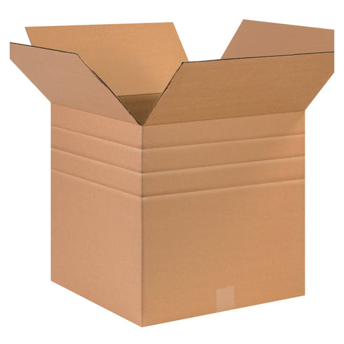 17x17x17 ECT-32 Multi-Depth Kraft Corrugated Shipping Boxes 25-Pack MD171717