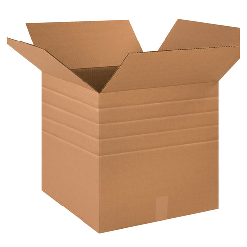 18x18x18 ECT-32 Multi-Depth Kraft Corrugated Shipping Boxes 20-Pack MD181818