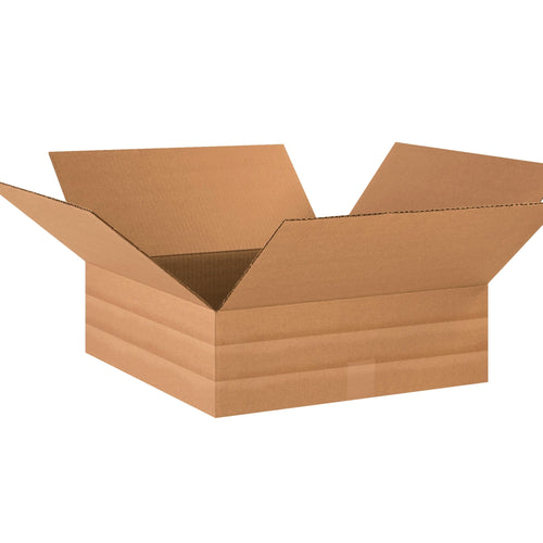 18x18x6 ECT-32 Kraft Adjustable Multi-Depth Corrugated Shipping Boxes 20-Pack MD18186