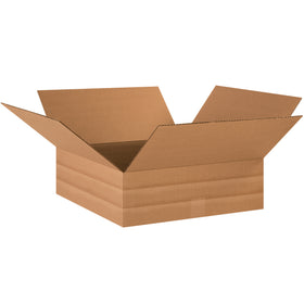 Reduce carton inventory and shipping costs with these pre-scored, adjustable 18x18x6 multi-depth corrugated boxes. Fold to 6, 5, 4, 3, or 2-inch heights without a carton sizer. Made from durable ECT-32 kraft corrugated. Sold as a bundle of 20.