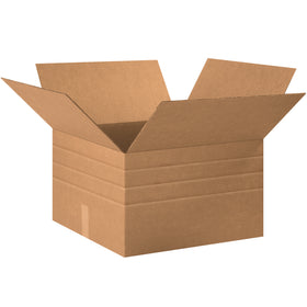 Reduce SKU complexity and cut parcel shipping costs with these pre-scored 20x20x12 corrugated boxes. Fold to 4", 6", 8", or 12" heights–no carton sizer needed. ECT-32 kraft construction delivers reliable stacking strength while consolidating multiple box sizes into one inventory item. Sold in bundles of 15.