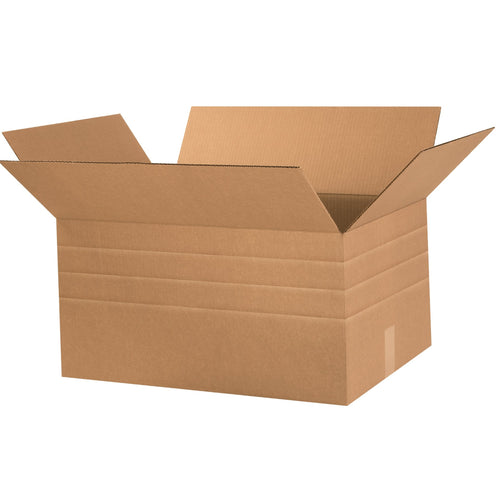 24x16x12 ECT-32 Multi-Depth Kraft Corrugated Shipping Boxes 15-Pack MD241612