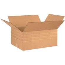 26x20x12 ECT-32 Kraft Multi-Depth Boxes — Adjustable 6/8/10/12 in — 10-Pack MD262012