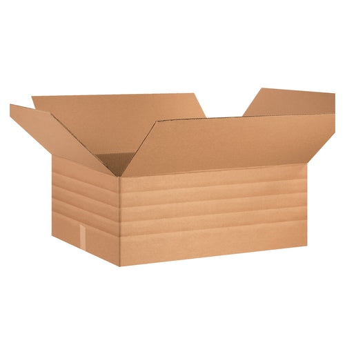 30x24x12 ECT-32 Kraft Adjustable Multi-Depth Corrugated Shipping Box 15-Pack MD302412