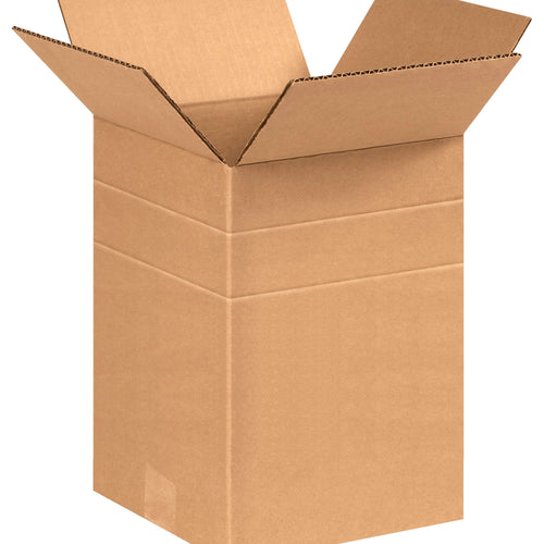 8.5x8.5x12 ECT-32 Kraft Multi-Depth Corrugated Shipping Boxes 25-Pack MD8812R