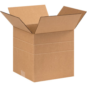 Adjustable 9x9x9 kraft corrugated boxes with pre-scored multi-depth sides eliminate the need for multiple carton sizes. Each bundle of 25 ECT-32 single-wall boxes folds to your exact height requirements–no sizer equipment needed. Cut inventory costs and parcel service fees with right-sized shipping.
