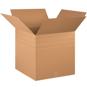 Heavy-duty ECT-44 corrugated cartons with pre-scored multi-depth design eliminate wasted space and reduce DIM weight penalties on UPS/FedEx shipments. Cut to multiple sizes without additional inventory. 40% stronger than standard shipping boxes–sold as bundle of 10 kraft cartons.