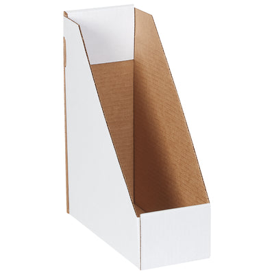 Keep publications organized and protected with these heavy-duty ECT-32-B corrugated magazine file boxes. 9.25" x 4" x 12" dimensions fit standard magazine sizes, ship flat to maximize warehouse space, and assemble without tape or staples. Bundle of 50 white boxes offers unbeatable cost efficiency for high-volume packaging needs.