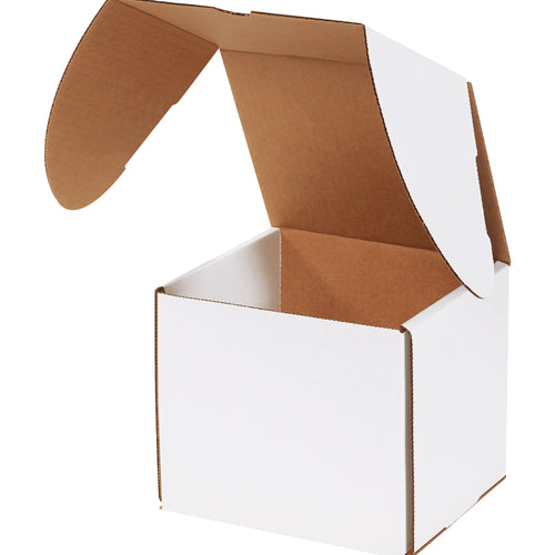 7 1/8 x 6 5/8 x 6 1/2 in ECT-32-B White Corrugated Outside Tuck Mailers 25-Pack MEZ766