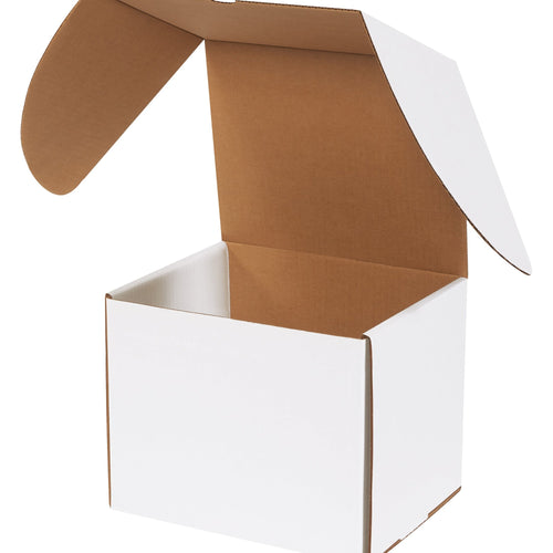 9.5x8x8 ECT-32-B White Corrugated Tuck Mailers 25/Bundle MEZ988 - alias listing