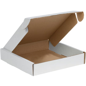 Professional 10" x 10" x 2" white corrugated literature mailers designed for e-commerce brands who ship important documents and promotional materials. Features protective side flaps, front locking tabs, and crush-resistant ECT-32-B construction‚assembles in seconds without tape or glue. Sold as a bundle of 50 mailers.