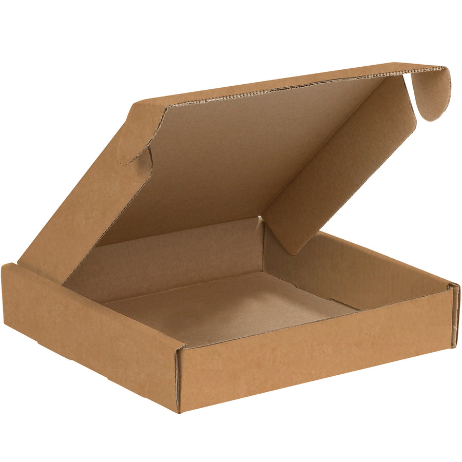Professional-grade 10x10x3 kraft corrugated mailer designed for e-commerce brands shipping important documents and products. Features protective side flaps, front tuck closure, and crush-resistant ECT-32-B construction. Assembles in seconds without tape, glue, or staples‚50 boxes per bundle.