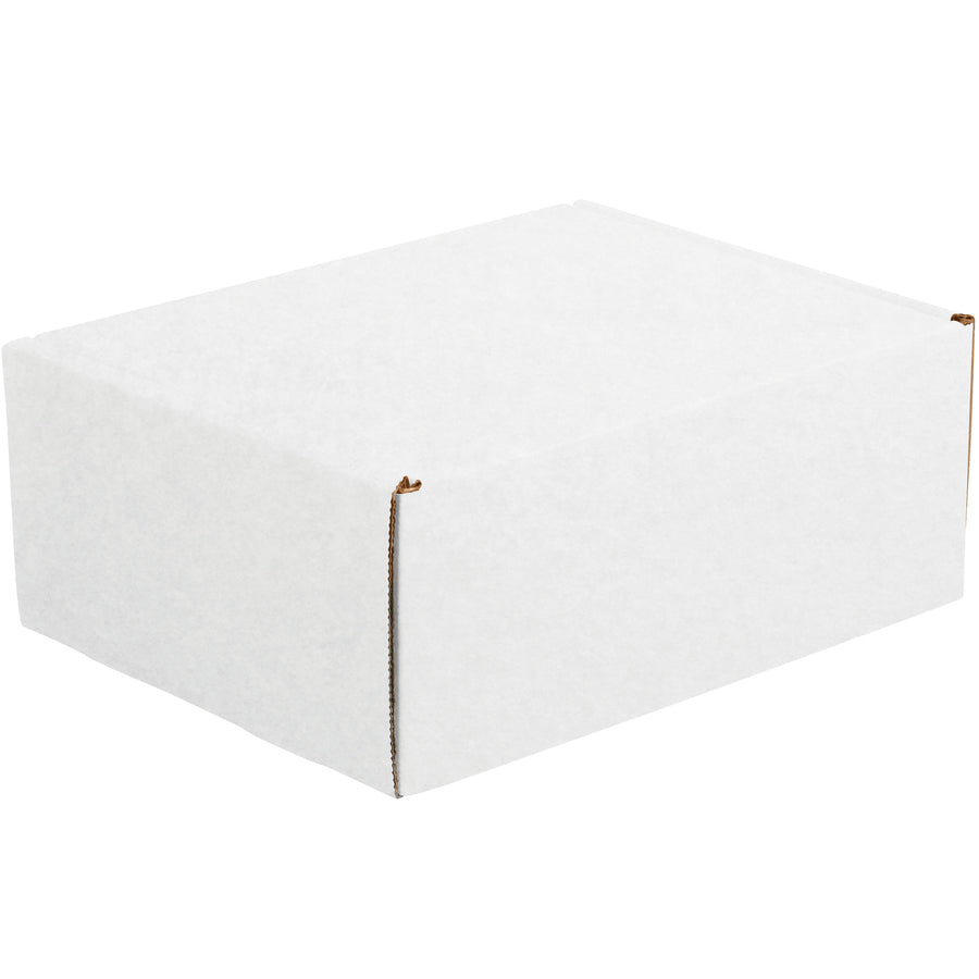 Professional-grade white corrugated literature mailers designed for e-commerce brands shipping documents, catalogs, and promotional materials. Features patented self-seal front locking tabs with protective side flaps for maximum crush resistance‚no tape, glue, or staples required. 50-pack of 11 1/8" x 8 3/4" x 4" mailers in ECT-32-B strength.