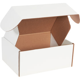 Professional-grade deluxe literature mailers with self-sealing front tuck closure and protective side flaps. 11 1/8" x 8 3/4" x 5" white corrugated construction (ECT-32-B) assembles tape-free in seconds. Perfect for e-commerce brands shipping documents, catalogs, and promotional materials with guaranteed puncture and crush resistance. Bundle of 50.