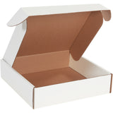 Premium 12x12x3 white corrugated literature mailers with protective side flaps and locking tabs ensure your documents arrive pristine. Made from strong ECT-32-B corrugated with zero-assembly design‚no tape, glue, or staples needed. Sold as a bundle of 50 mailers for maximum value.