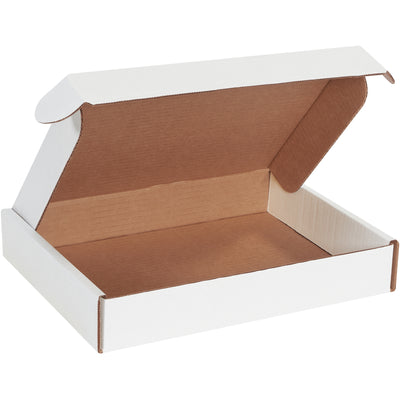 Professional-grade white deluxe literature mailers designed for e-commerce brands shipping documents, catalogs, and marketing materials. Features protective side flaps, front locking tabs, and self-sealing tuck closure‚no tape, glue, or staples required. Strong ECT-32-B corrugated construction assembles in seconds.