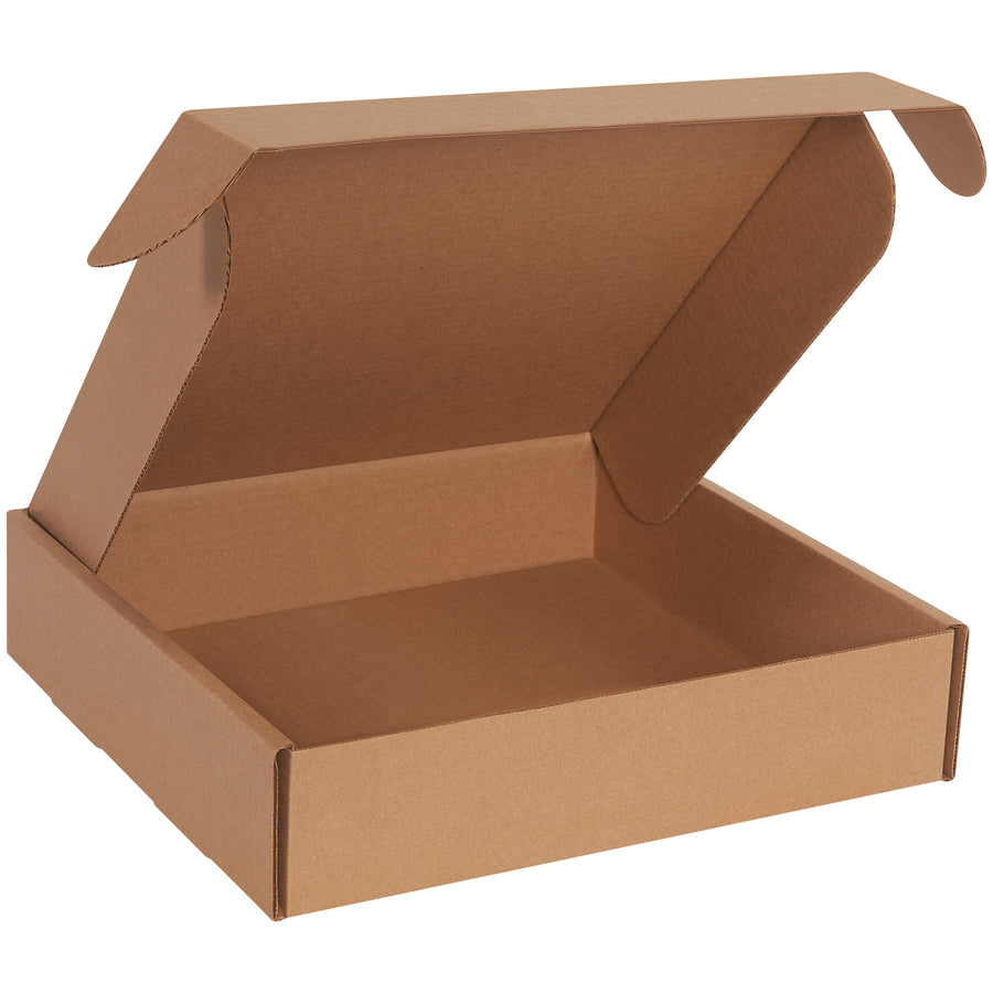 Ship documents and marketing materials with confidence using these 13x13x3 deluxe kraft corrugated mailers. Featuring protective side flaps, front tuck closure, and ECT-32-B strength, they assemble in seconds without tape, glue, or staples. Sold as a convenient bundle of 50.