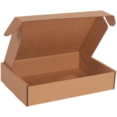 Professional kraft corrugated literature mailers (14" x 10" x 3") engineered for maximum document protection. Features protective side flaps and front tuck closure‚no tape, glue, or staples required. Sold as convenient bundle of 50 boxes for e-commerce brands prioritizing secure, presentable shipping.