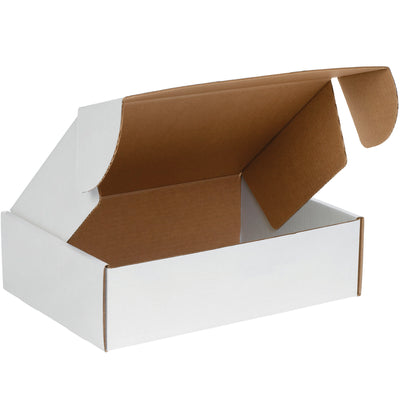 Protect important documents with crush-resistant 14x10x4 white deluxe literature mailers engineered for e-commerce brands. ECT-32-B corrugated construction with reinforced side flaps and front locking tabs assembles in seconds‚no tape, glue, or staples required. Bundle of 50 mailers ready to ship.