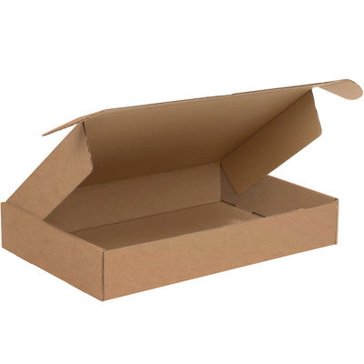 Protect your catalogs and documents with crush-resistant kraft corrugated mailers that assemble in seconds without tape or glue. Each 17 1/8 x 11 1/8 x 3" deluxe literature mailer features protective side flaps and front tuck closure for professional presentation. Bulk bundle of 50 boxes‚ECT-32-B strength for maximum document security.