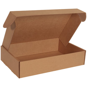 Protect your documents in style with these deluxe kraft literature mailers featuring self-sealing closure and robust ECT-32-B corrugated construction. Measures 17 1/8 x 11 1/8 x 4" and assembles instantly without tape, glue, or staples. Bulk pack of 50 mailers for cost-effective shipping solutions.