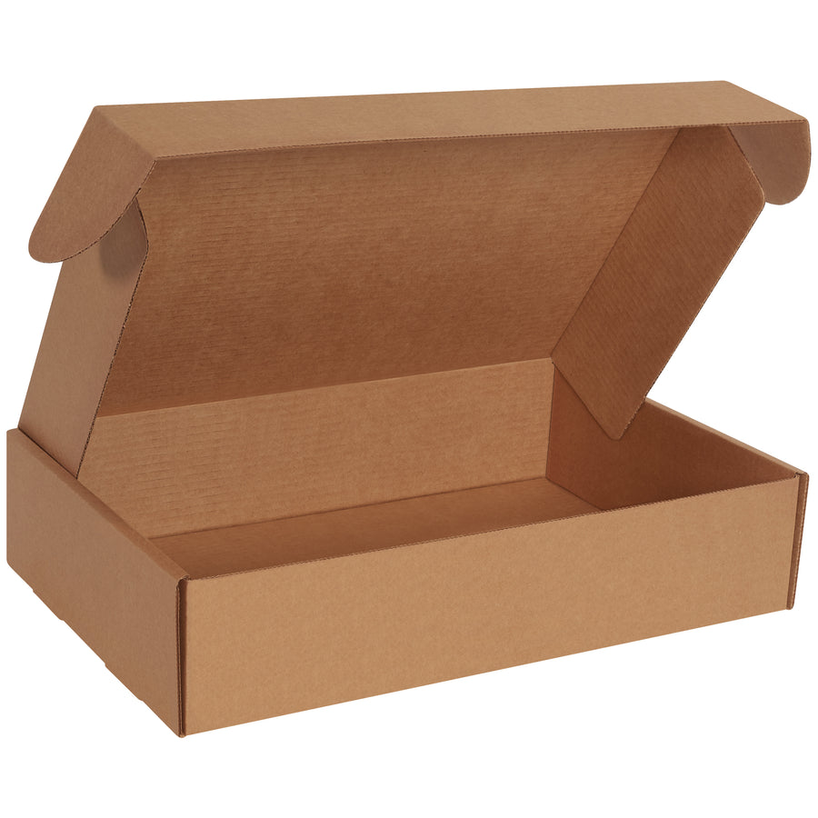 Professional-grade 18x12x4" kraft deluxe literature mailers protect documents with maximum crush resistance and secure tuck closure. Made from durable ECT-32-B corrugated, these one-piece mailers assemble instantly–no tape, glue, or staples needed. Buy in bundles of 25 and ship with confidence.