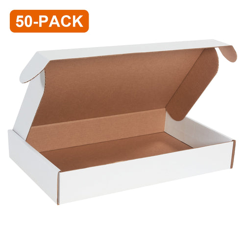 19x12x3 White Corrugated Literature Mailers, 50-Pack (2 Bundles of 25)