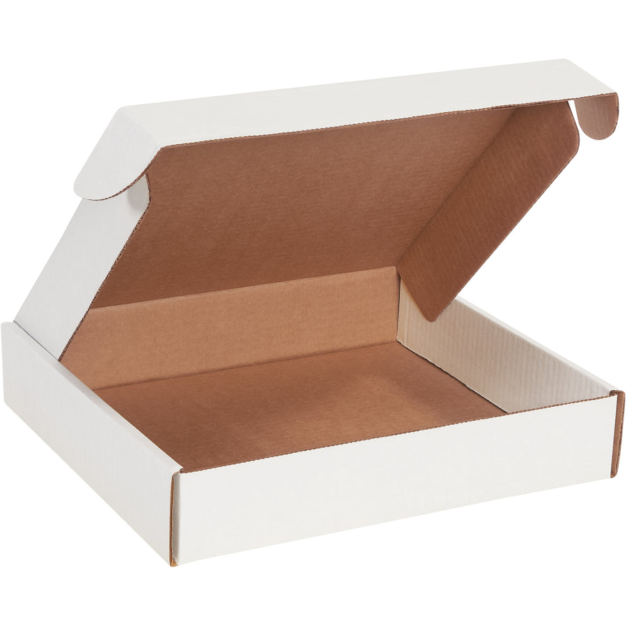 Professional-grade white deluxe literature mailers featuring protective side flaps, front locking tabs, and self-seal closure‚no tape or glue needed. Built from durable ECT-32-B corrugated material with crush-resistant construction. Perfect for e-commerce brands shipping documents, catalogs, and flat items with confidence. Bundle of 50 boxes.