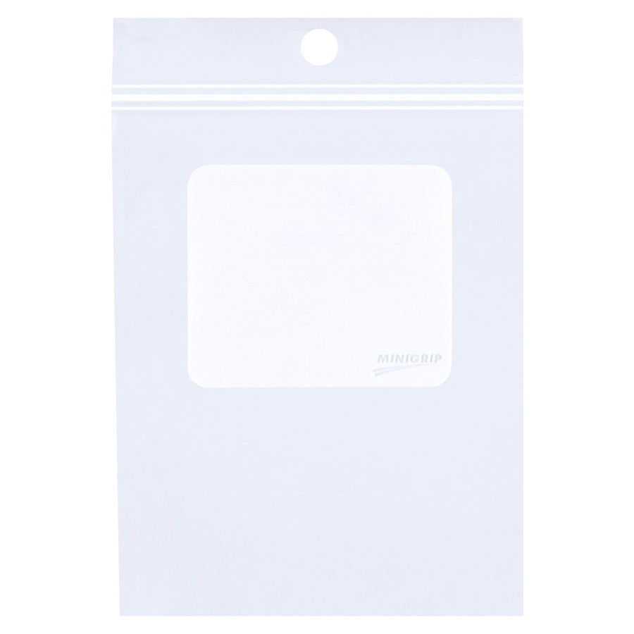 3x4 4 Mil Reclosable Hang Holes White Block Poly Bags 1000/Case MG4010 - alias listing