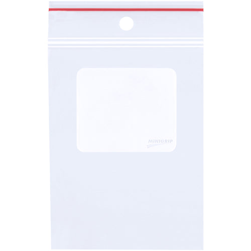 Heavy-duty 4 mil Minigrip¬Æ reclosable poly bags featuring a large white block area for direct pen marking‚no labels needed. Pre-punched hang holes make retail display effortless, while the premium single-track zipper keeps contents secure and moisture-free. Case of 1000 bags meets FDA and USDA food contact standards.