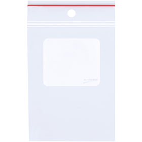 Professional-grade 5x8" reclosable poly bags with white block write-on surface and pre-punched hang holes for retail display. Heavy-duty 4 mil Minigrip® construction with FDA/USDA food contact approval. Sold as case of 1000 bags.