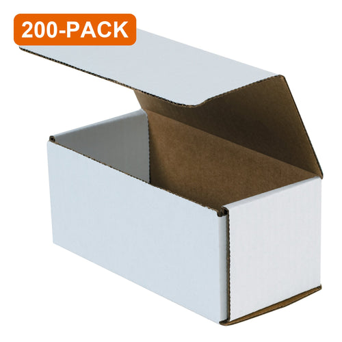 7.5x3.5x3.25 ECT-32 White Corrugated Mailers, 200-Pack (4 Bundles of 50)