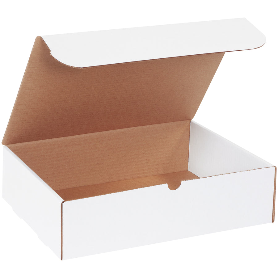 Professional-grade white literature mailers with self-sealing tabs and crush-resistant ECT-32-B corrugated construction. Size 15 1/8 x 11 1/8 x 4 inches fits standard brochures and documents without expensive custom solutions. Bundle of 50 ready for immediate use.