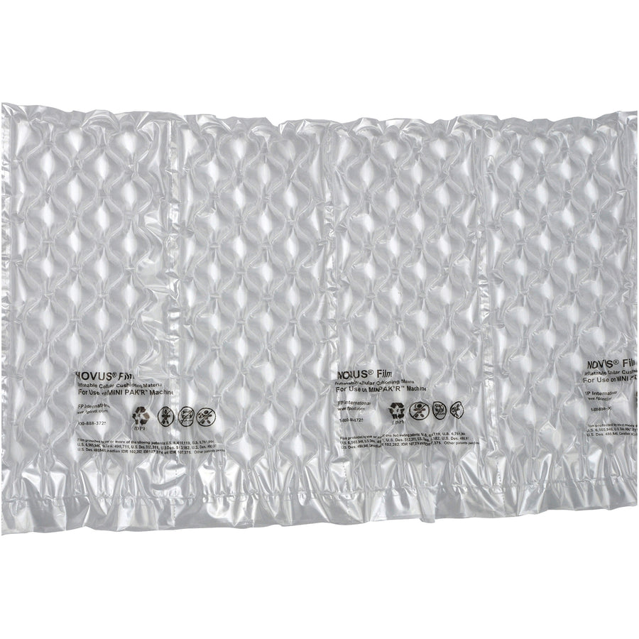 Replace up to 6 bags of loose fill with one 656-foot roll of MINI PAK'R™ air cushioning film. This 1/2" x 16" bubble quilt features advanced pocket technology that prevents deflation and protects products during shipping. Clear 1.8 mil material delivers reliable cushioning, wrapping, and interleaving for industrial packaging operations.