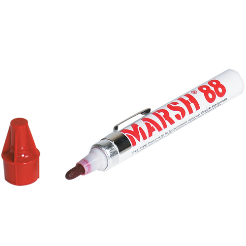 The best-selling Red Marsh¬Æ 88 valve markers deliver bold, waterproof marks that dry fast on corrugated, wood, and porous surfaces. Dye-type ink formula ensures durability through rough handling and shipping. Sold as a case of 12 disposable markers‚the cost-efficient choice for busy shipping rooms and warehouses.