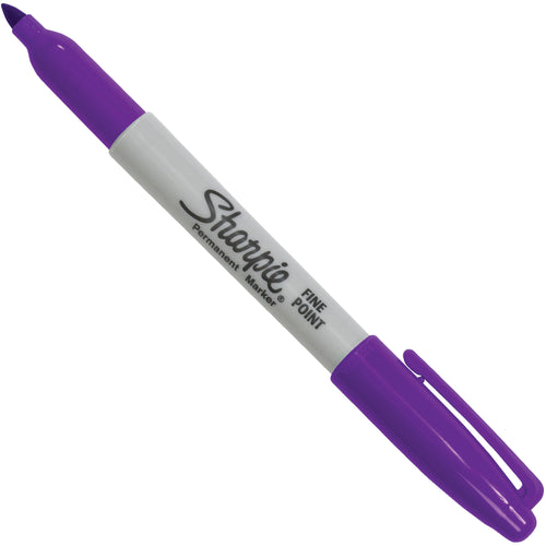 Professional-grade purple fine point permanent markers designed for shipping rooms, warehouses, and industrial labeling. Quick-drying alcohol-based ink delivers clean, precise marks on labels, CDs, and cardboard. Sold as a case of 12 markers for cost-effective bulk ordering.