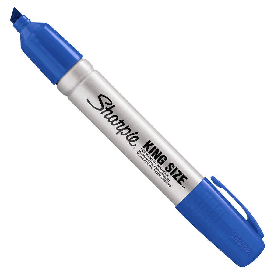Mark corrugated, wood, metal, and plastic instantly with permanent, water-resistant blue ink that dries fast. Industrial-grade Sharpie¬Æ King Size‚Ñ¢ markers handle wet and oily surfaces warehouse teams demand. Case of 12 pallet markers ready to ship.