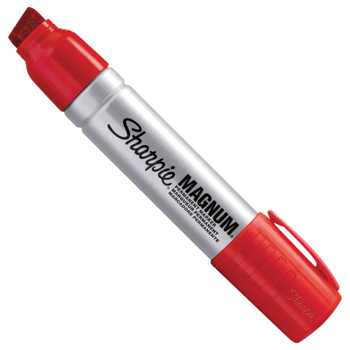 Mark corrugated boxes, wood, metal, and plastic instantly with Sharpie¬Æ Magnum‚Ñ¢ Red Permanent Markers. Water-resistant ink dries quickly and marks wet, oily surfaces reliably. Sold as a case of 12 for maximum warehouse efficiency.