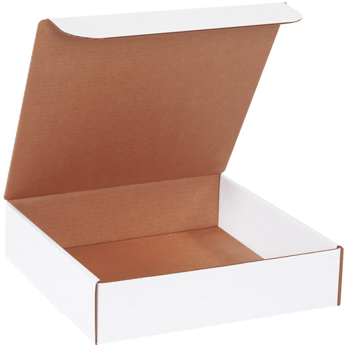 Professional-grade 12x12x3 white corrugated mailers designed for e-commerce brands shipping marketing materials, catalogs, and promotional items. Strong ECT-32-B construction with secure tuck-and-fold tabs ensures damage-free delivery. Bundle of 50 boxes ready to assemble‚no additional supplies required.