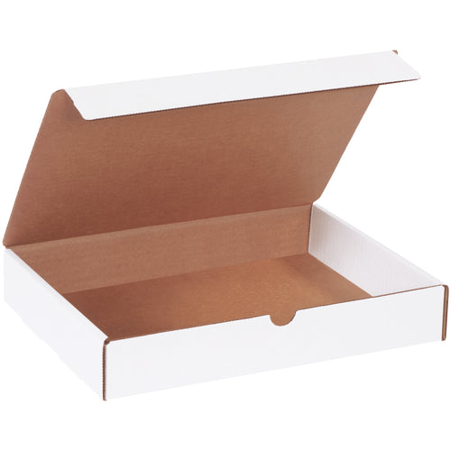 Ship literature, catalogs, and promotional materials with confidence using these 12x9x2 white corrugated mailers. Featuring ECT-32-B crush-resistant construction and a secure tab-and-slot closure that requires no additional supplies. Sold in convenient bundles of 50–the cost-effective alternative to custom cartons.