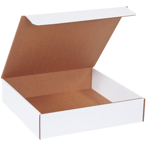 Ship catalogs, brochures, and marketing materials in professional style with these 13x13x3 white literature mailers. ECT-32-B corrugated construction delivers crush resistance and reliable protection. Quick fold-and-tuck assembly with secure self-sealing tabs‚no tape or additional supplies required. Sold in bundles of 50.