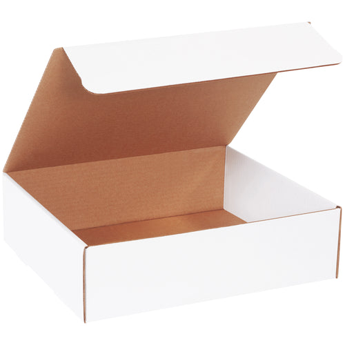 Ship branded literature and marketing materials with professional white corrugated mailers that require zero assembly time. These 14