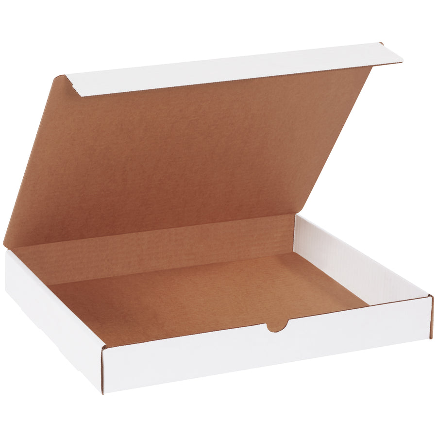 Professional 15x12x2 white corrugated literature mailers engineered for e-commerce brands who need reliable, cost-effective shipping solutions. Heavy-duty ECT-32-B construction provides crush-resistant protection with no assembly supplies required–tabs tuck securely for a polished presentation. Bundle of 50 ready to ship.