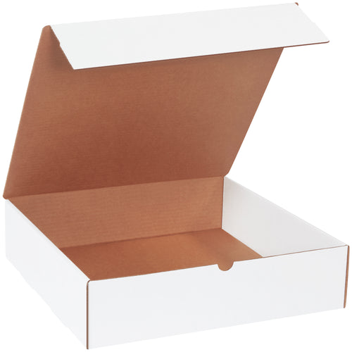 Professional white corrugated literature mailers sized 16
