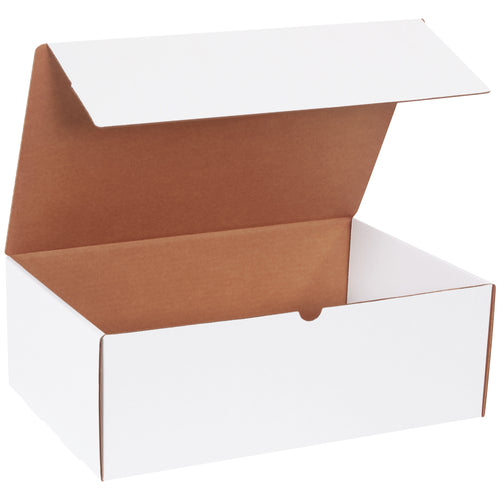 Premium white literature mailers in 17.25x11.25x6 dimensions featuring ECT-32-B crush-resistant corrugated construction. One-piece fold-and-tuck design assembles instantly with secure tab closure‚no additional supplies needed. Perfect for e-commerce brands shipping catalogs, brochures, and marketing materials. 25-pack bundle.