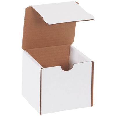Professional 4x4x4" white corrugated literature mailers designed for e-commerce brands who need reliable, cost-effective packaging without custom tooling. ECT-32-B corrugated construction with self-sealing tabs ensures secure closure and crush resistance. Bundle of 50 boxes‚quick assembly, no additional supplies required.