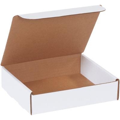 Professional 8" x 7" x 2" white corrugated literature mailers designed for e-commerce brands shipping catalogs, brochures, and promotional materials. Featuring ECT-32-B crush-resistant construction with secure self-closing tabs‚no additional supplies needed. Sold in convenient 50-pack bundles.