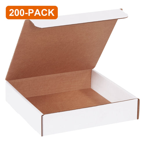 9x9x2 White Self-Seal Corrugated Literature Mailers, 200-Pack (4 Bundles of 50)