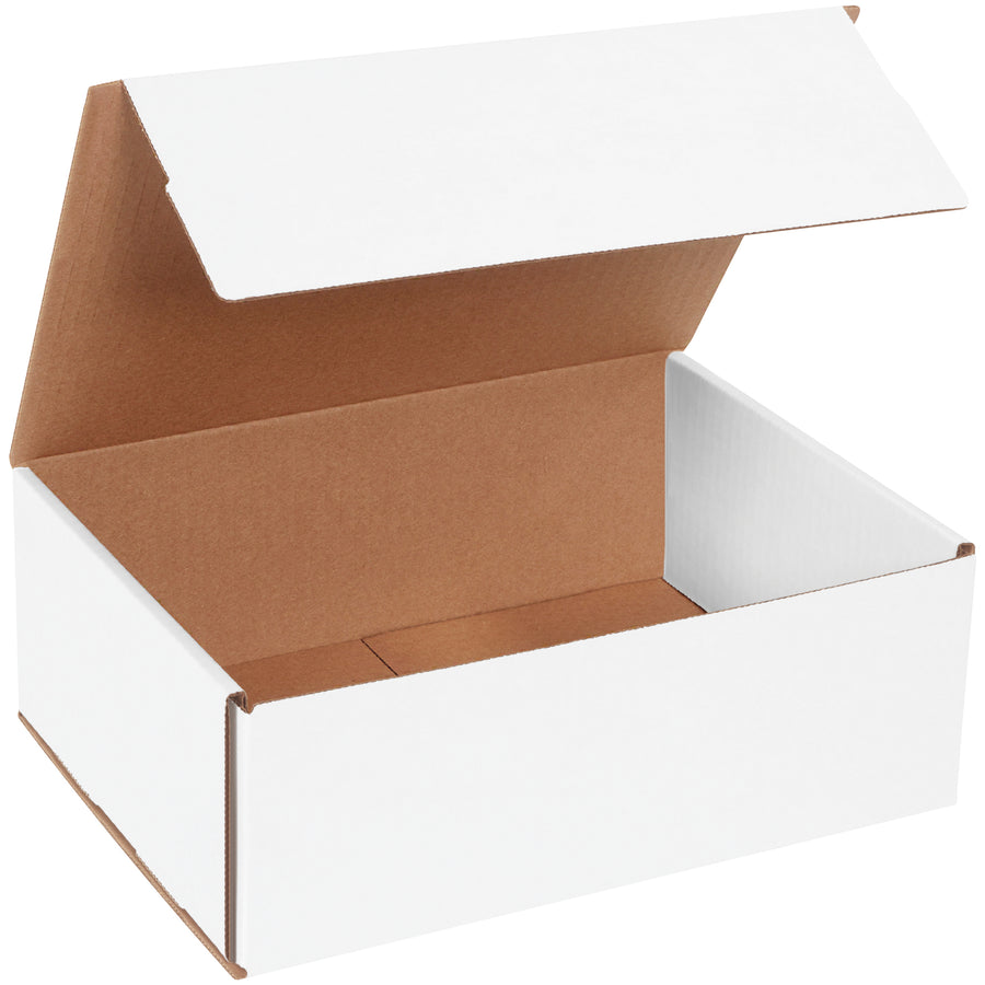 Save on postage and labor with these ECT-32-B white corrugated mailers in 11x8x4" dimensions. One-piece fold-and-tuck design requires zero tape, glue, or staples‚assembly takes seconds. Double-wall crush-resistant construction protects fragile items while keeping freight costs down. Sold 50 per bundle.